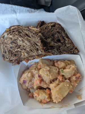 Reuben with Chipotle Potato Salad at Take Two Cafe in Schenectady