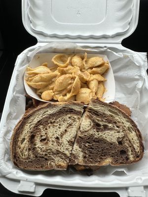 Reuben with Mac n cheese   at Take Two Cafe in Schenectady