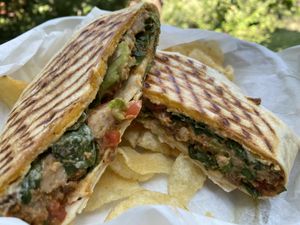 Original Crane wrap with the optional avocado added.  at Take Two Cafe in Schenectady