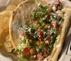 They often have specials, such as this chickpea gyro.  at Take Two Cafe in Schenectady