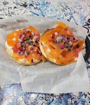 Lox bagel at Take Two Cafe in Schenectady