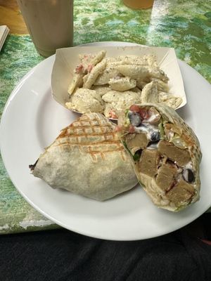 Jerk chicken wrap and Mac salad so delicious!   at Take Two Cafe in Schenectady