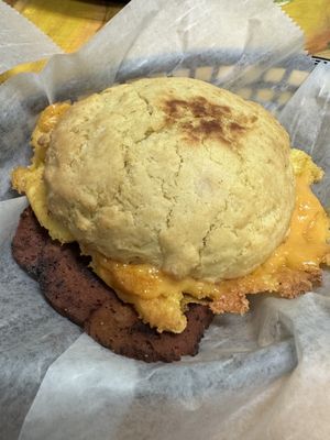 James dean with bacon, egg, and cheese #Veganuary at Take Two Cafe in Schenectady