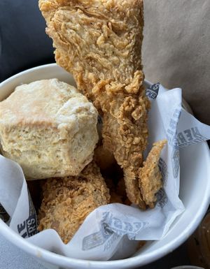 2pc fried chicken bucket   at Herbie Butcher's Fried Chicken in Minneapolis