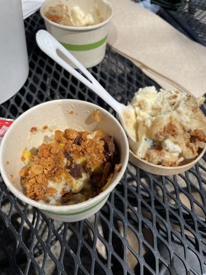 Corn on the right; mashed potatoes on the right  at Herbie Butcher's Fried Chicken in Minneapolis