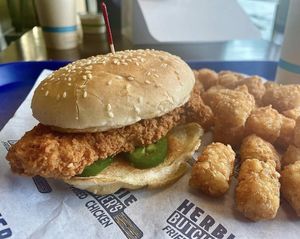 Inferno Chicken Sandwich 💚  at Herbie Butcher's Fried Chicken in Minneapolis