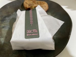 Individually wrapped rice cake at Brota in Rio De Janeiro