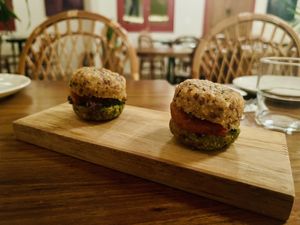 Pesto and sun dried tomato brotinhas   at Brota in Rio De Janeiro