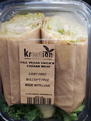 Hail vegan chick'n Caesar wrap at Kreation Organic Kafe - Westwood in West Los Angeles