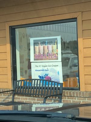 Advertising vegan ice cream at Beach Treats Ice Cream and Frozen Yogurt in Myrtle Beach