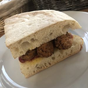 Vegan sausage sandwich   at Urban Green Cafe in Newcastle Upon Tyne