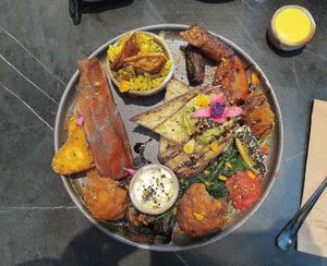 Big Breakfast w/ side of cashew cheese sauce at Plants and Me in Southport