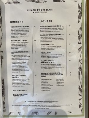 Lunch Menu from 11AM at Plants and Me in Southport