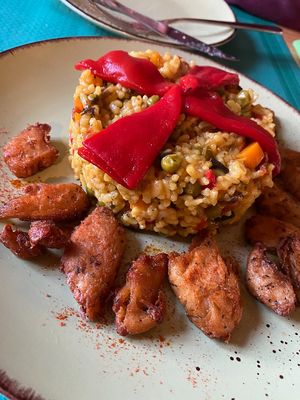 Paella at O Viso Ecovillage in Ourol