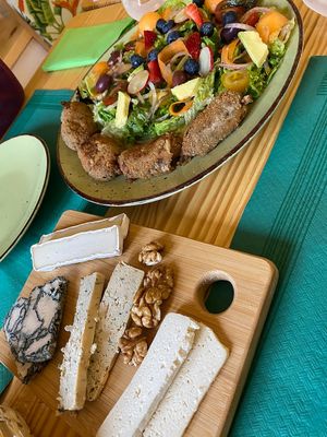 Cheese and croquetas at O Viso Ecovillage in Ourol