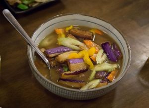 Ginger eggplant at LeAnn Organic Cafe in Petaling Jaya