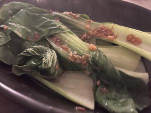 Green veggies in mushroom sauce  at Phat Boy in Brisbane