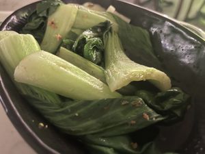 Asian greens with mushroom sauce  at Phat Boy in Brisbane