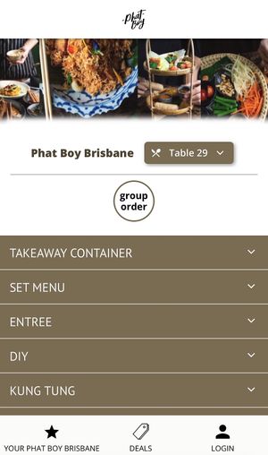 QR code menu  at Phat Boy in Brisbane