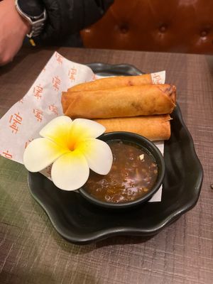 Vegan spring rolls  at Phat Boy in Brisbane