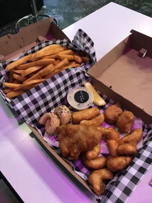 Fisherman’s box and a lrg chips  at Nuthin Fyshy in Leederville