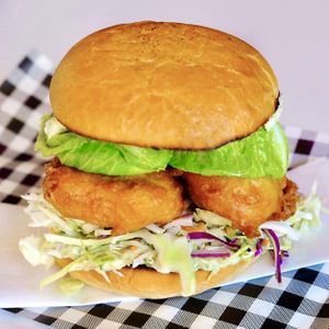 Fysh burger at Nuthin Fyshy in Leederville