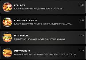 Half the menu at Nuthin Fyshy in Leederville