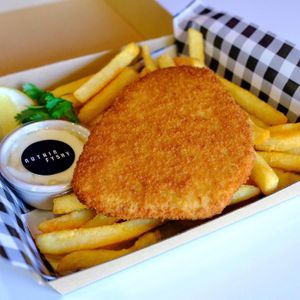Chicken schnitzel  at Nuthin Fyshy in Leederville