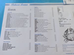 Questo è il menù attuale. 31 agosto 2023 at Balneare Lorenzo in Porto Recanati