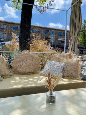 On the terrace there are two big beds where you can sit down. at Blossom in Leiden