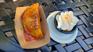 Jamaian Patty and Coconut Tres Leches at Walt Disney World - The Land Cart in Lake Buena Vista