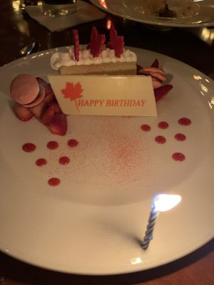 Vanilla and Strawberry Creme Dessert  at Walt Disney World - Le Cellier in Lake Buena Vista