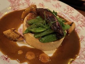 The Tourtiere: it’s about 4 inches in diameter and cost $36. It was really good, but we were so disappointed in the size for the price.  at Walt Disney World - Le Cellier in Lake Buena Vista