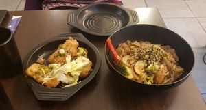 Tofu box and Japchae at Kong Bap in Toulouse