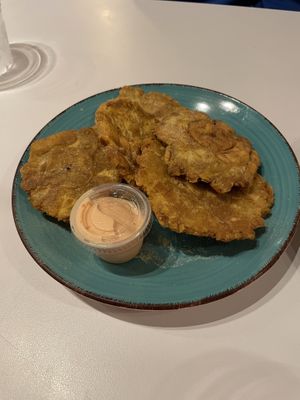 Tostones - a bit over cooked but we ate them all  at Koki in Durham