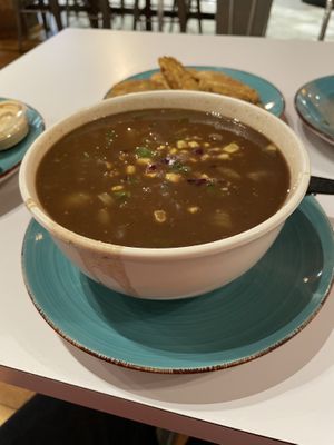 Huge black bean soup! So good!  at Koki in Durham