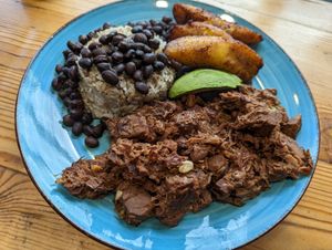 Vegan jackfruit plate at Koki in Durham