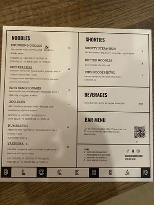 Menu  at Blockhead Beerworks in Valparaiso
