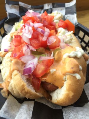 Different dressings to pick from at Perro Rojo in Guadalajara