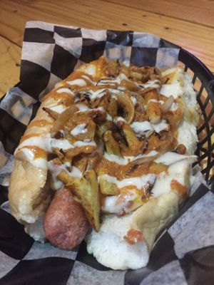 Mushroom and pineapple at Perro Rojo in Guadalajara