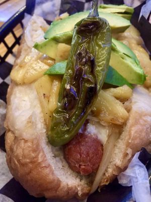 Pineapple and avocado at Perro Rojo in Guadalajara