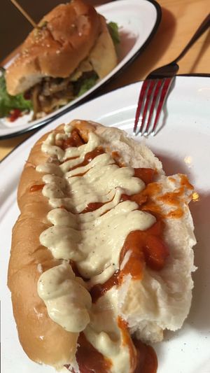 Hot dogs and burguers  at Perro Rojo in Guadalajara