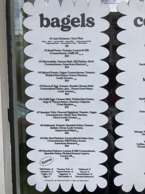 Menu  at Take Two in Brunswick East