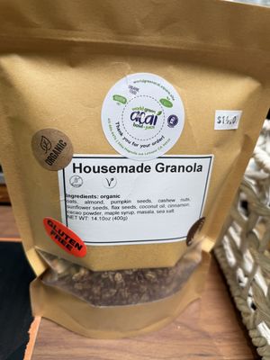Vegan granola for sale   at World Green Acai Bowl in Larkspur