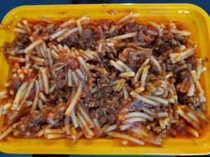 Spaghetti with Vegan Grounds at Roll The Veg in Sault Ste Marie