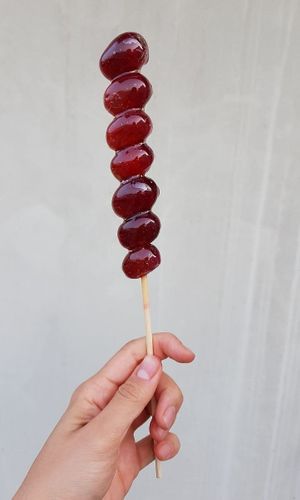 Tangulu with crimson grapes at Wangga Tanghuru 왕가탕후루 in Seoul