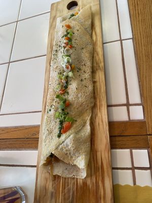 Argentinian crepe with plant based chicken 🐔   at Red Bud Cafe in Daytona Beach