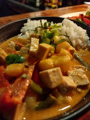 Yummy Massaman curry and rice at Odessa in Cresswick