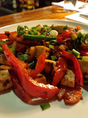Tofu Lemongrass stirfry at Odessa in Cresswick