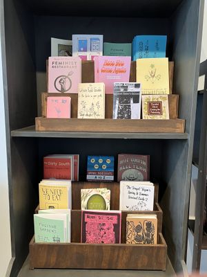 Zines for sale at New Moon Vegan in Batavia